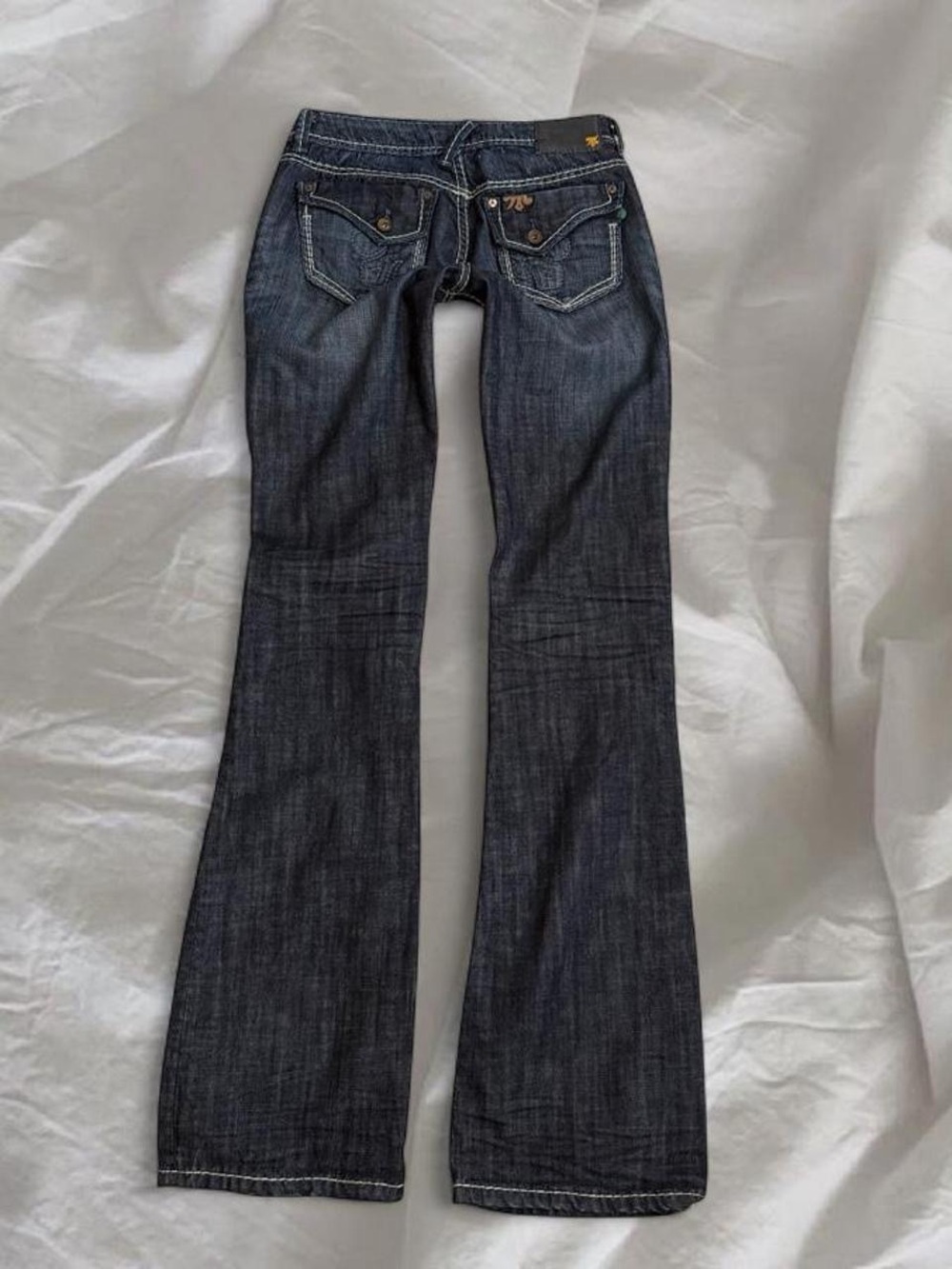 Mek USA DNM Khora Bootcut super low rise Jeans in Dark Indigo - Picture 5 of 6
